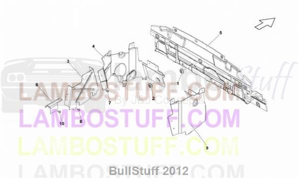 2013 Lamborghini GALLARDO LP 560-4 COUPE FL II ARABIA HEAT SHIELD (825.07.00)